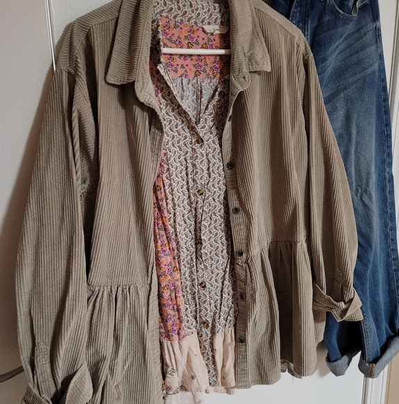 Mixed Print Boho Peplum Hem Blouse - Picture 1 of 7